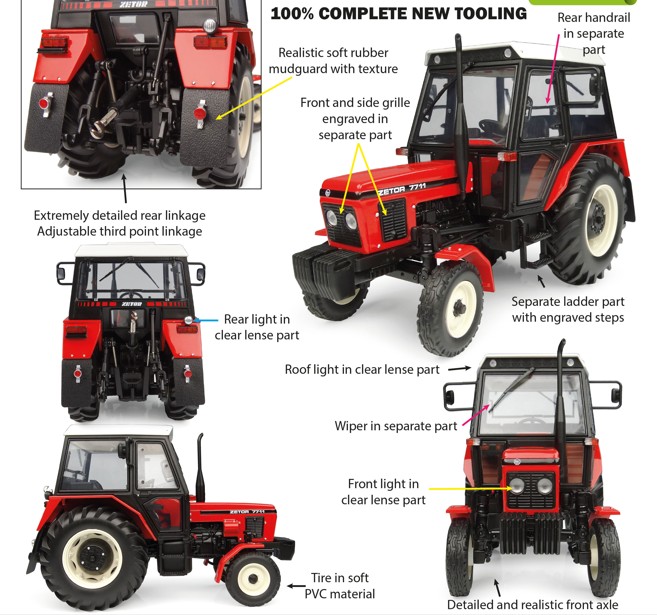 Zetor 7711 2wd Limited Edition 1000 stuks - 1:32